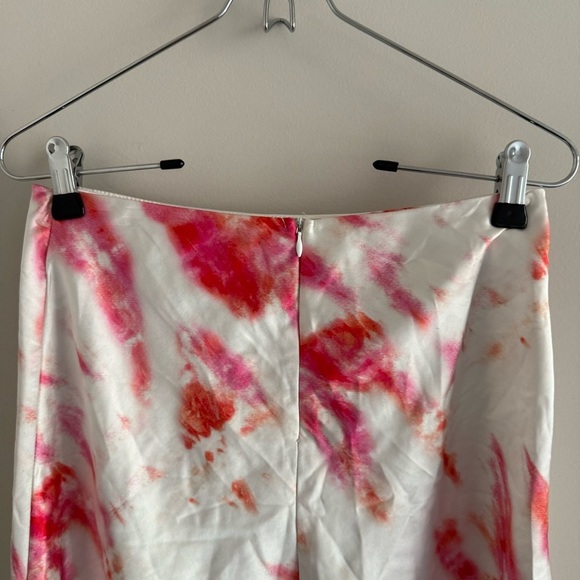 3/$20⚡️ Princess Polly White Pink Orange Tie Dye Side Slit Mini Skirt Fun Funky - Picture 8 of 13